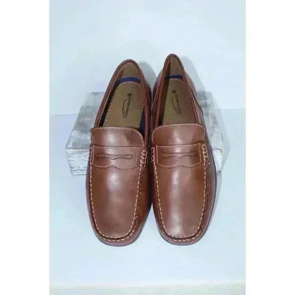 Stone Canyon Footwear Loafer Faux Leather‎ Easy Slip On Men's Shoe Size 10.5 NIB